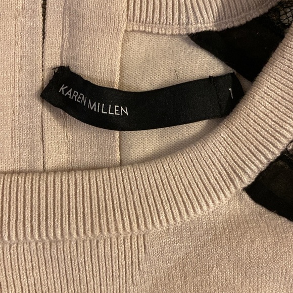 Karen Millen Elegant Black and Cream Sweater size 1 - Picture 2 of 3